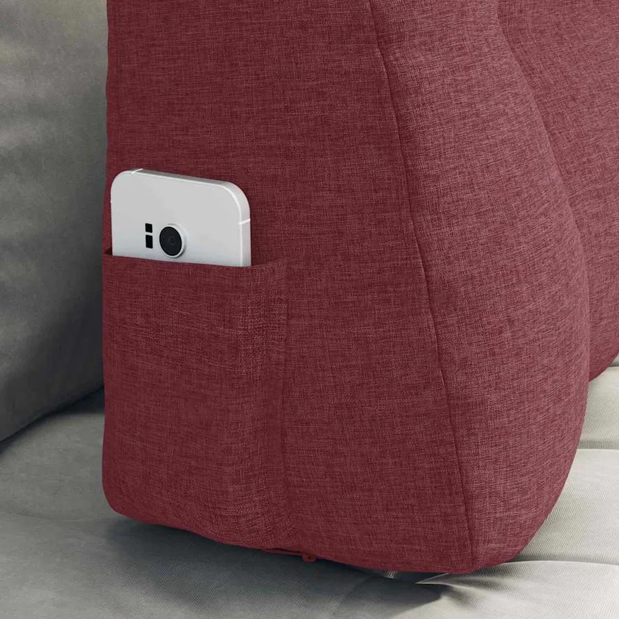 Coussin de Dos Bordeaux 80 x 24 x 50 cm tissu - 5