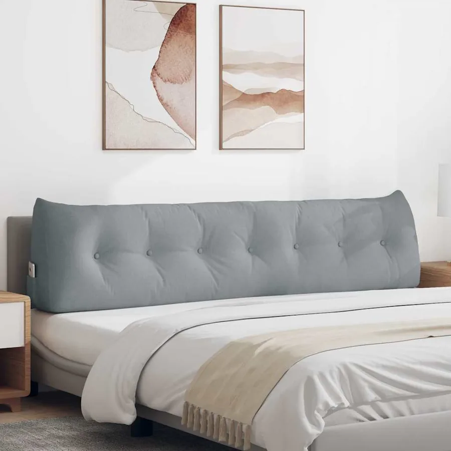 Coussin de Dos Gris clair 200 x 24 x 50 cm tissu