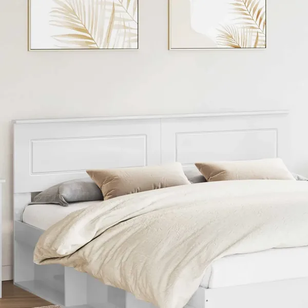 Tête de lit Blanc Brillant Bois d'ingénierie