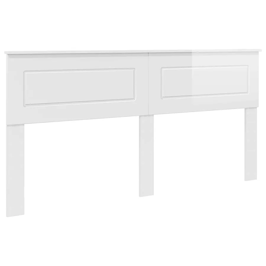 Tête de lit Blanc Brillant Bois d'ingénierie - 2