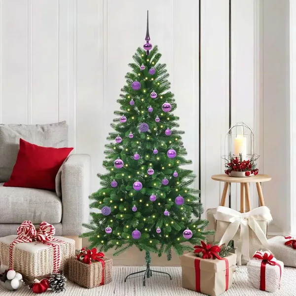 Sapin de Noël avec 150 LED avec support Vert 150 cm PE