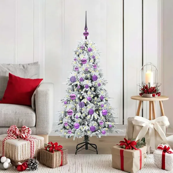 Sapin de Noël Artificiel à Branches Articulées Blanc 120 cm