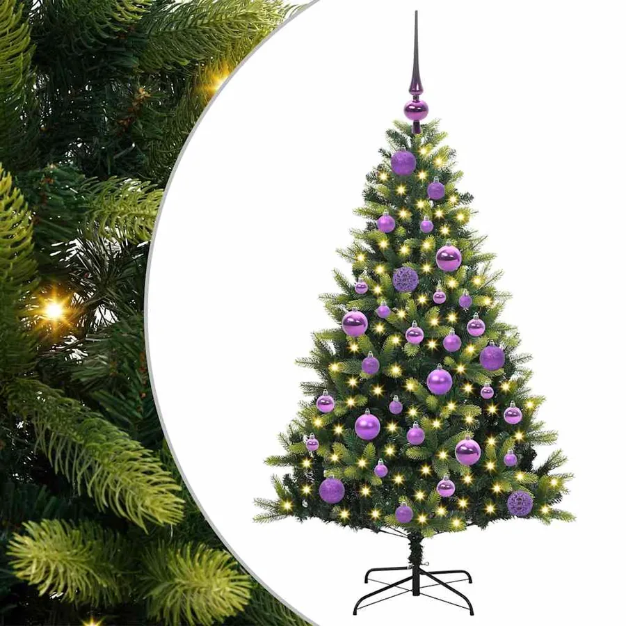 Arbre de Noël artificiel à charnières 150 LED Vert 120 cm - 2