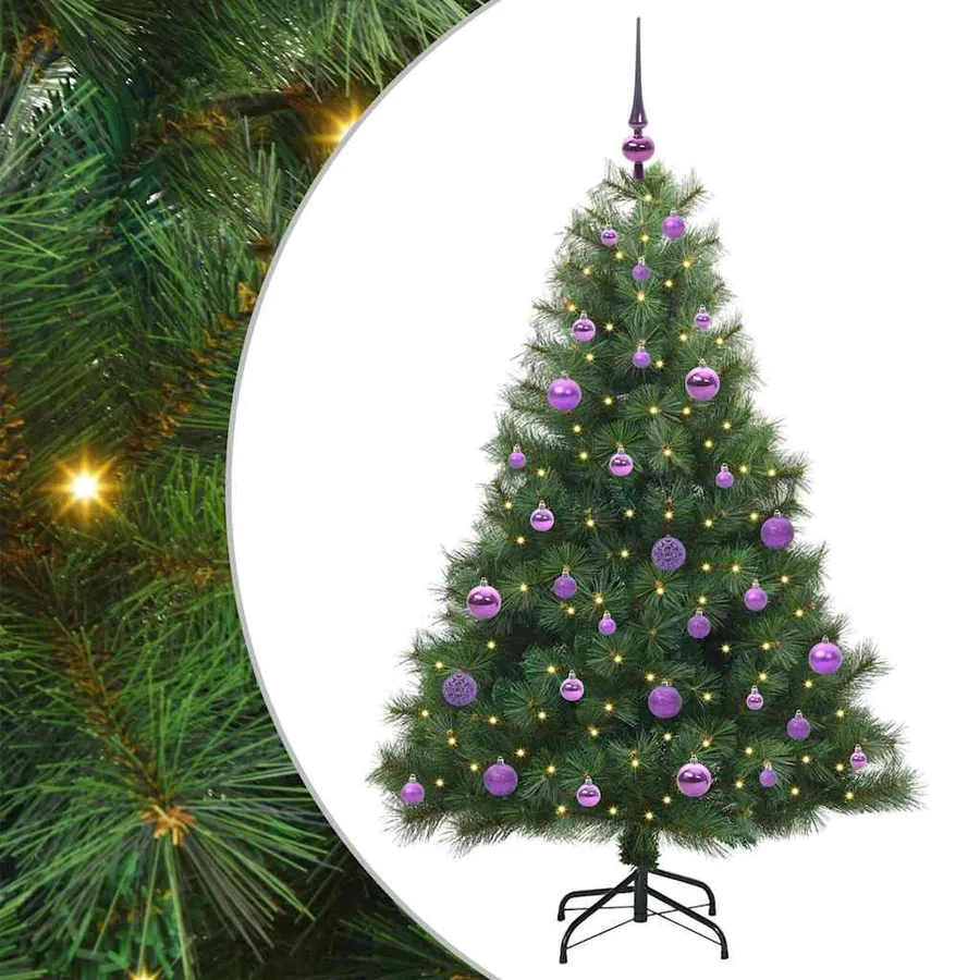 Sapin de Noël artificiel avec 150 LED Vert 150 cm PE et PVC - 2