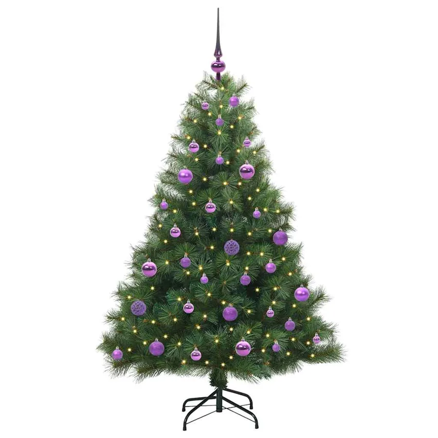 Sapin de Noël artificiel avec 150 LED Vert 150 cm PE et PVC - 3