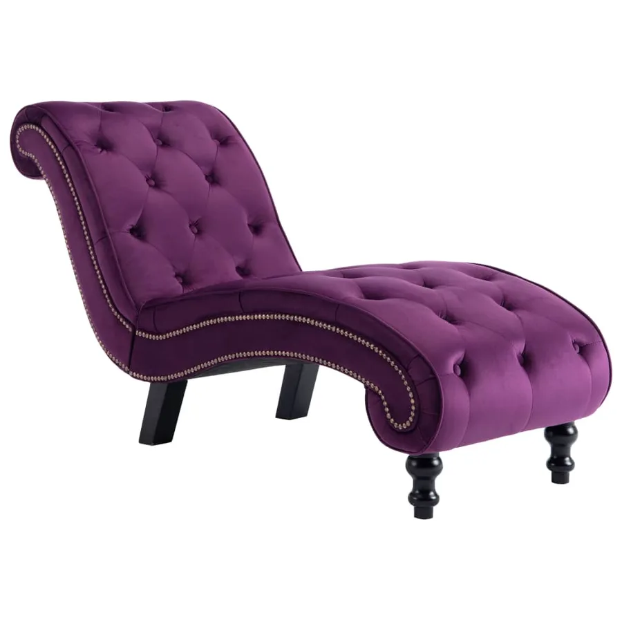 Chaise longue Velours Violet - 2