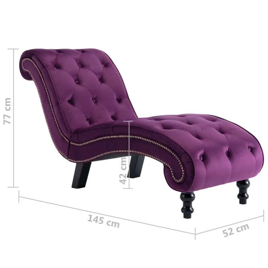 Chaise longue Velours Violet - 8