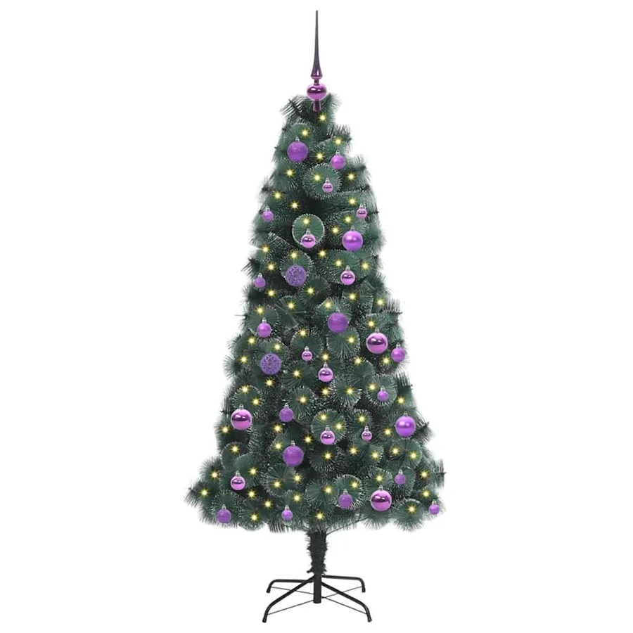 Arbre de Noël artificiel pré-éclairé avec ensemble de boules - 3