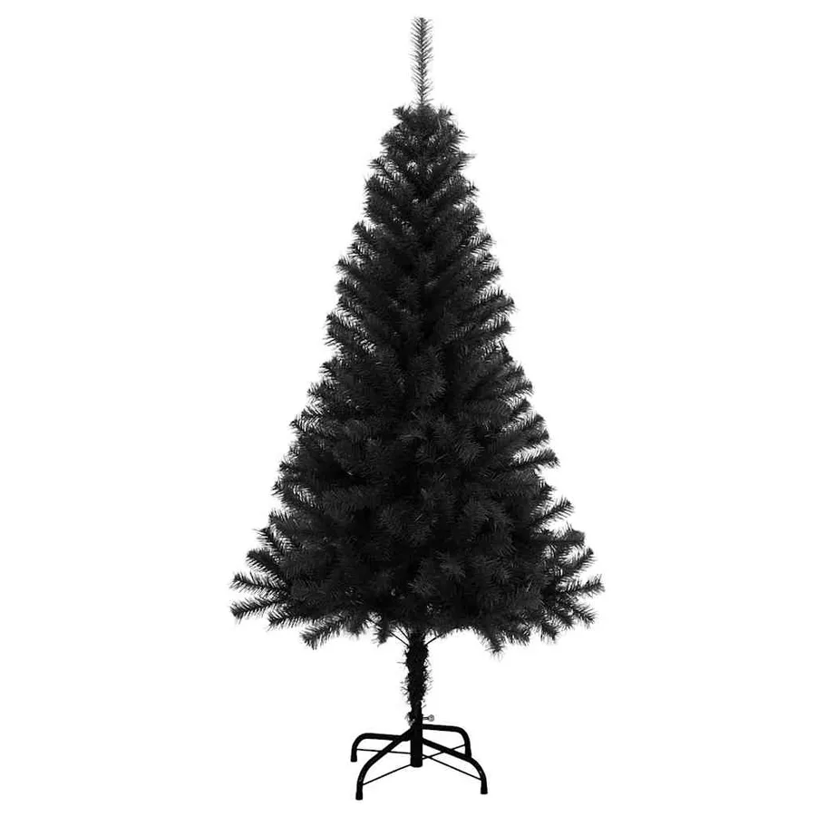 Sapin de Noël avec 150 LED avec support Noir 120 cm PVC - 5