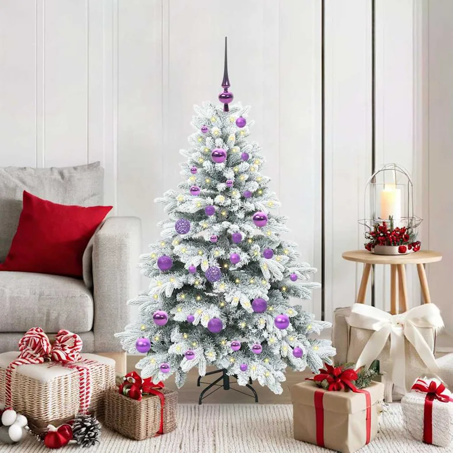 Sapin de Noël artificiel avec 150 LED Blanc 120 cm PE et PVC
