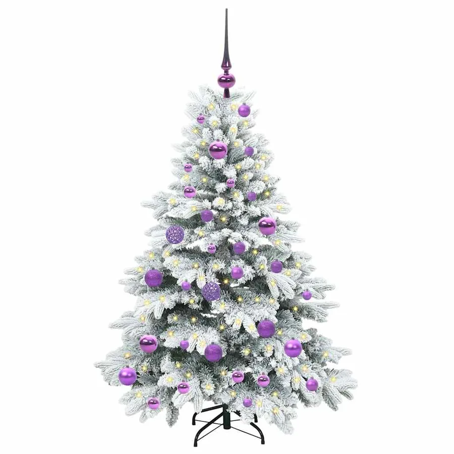 Sapin de Noël artificiel avec 150 LED Blanc 120 cm PE et PVC - 3