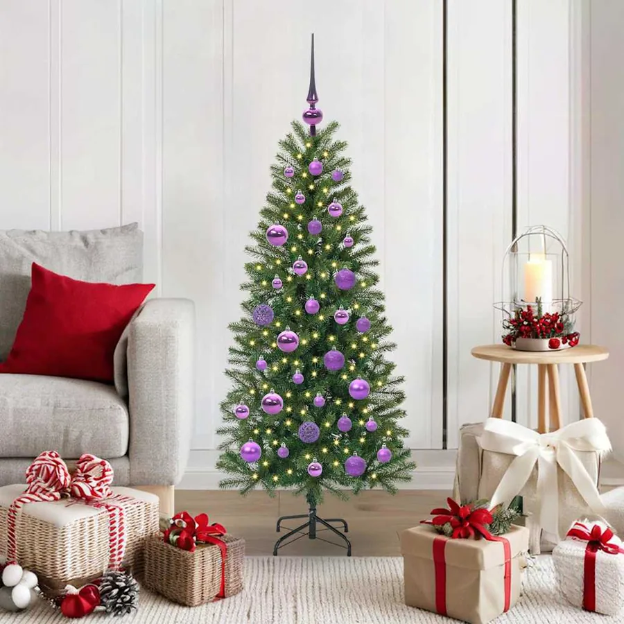 Sapin de Noël artificiel avec 150 LED Vert 120 cm PE et PVC