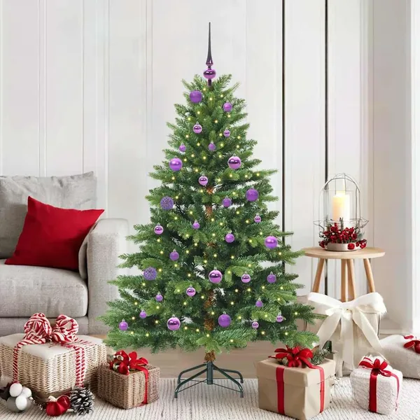 Sapin de Noël artificiel avec 150 LED Vert 150 cm PE et PVC
