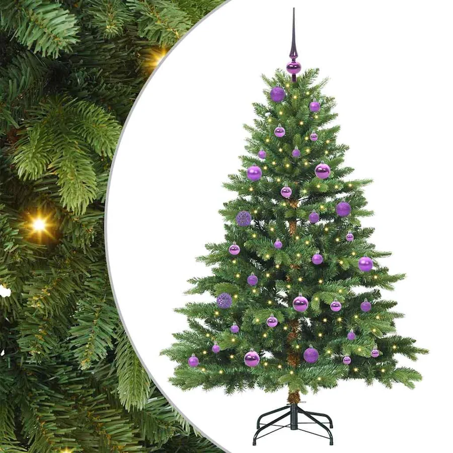 Sapin de Noël artificiel avec 150 LED Vert 150 cm PE et PVC - 2