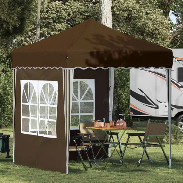 Tente de fête pop-up 195 x 195 x 245 cm Taupe Tissu Oxford