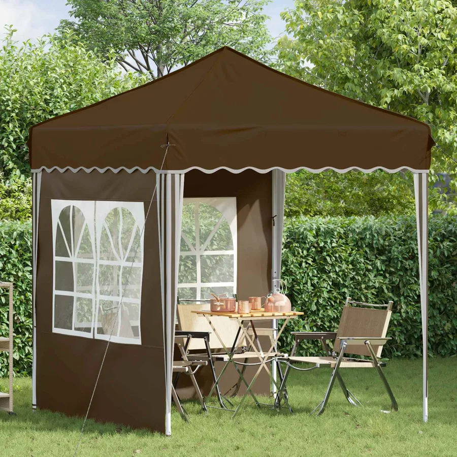Tente de fête pop-up 195 x 195 x 245 cm Taupe Tissu Oxford - 3