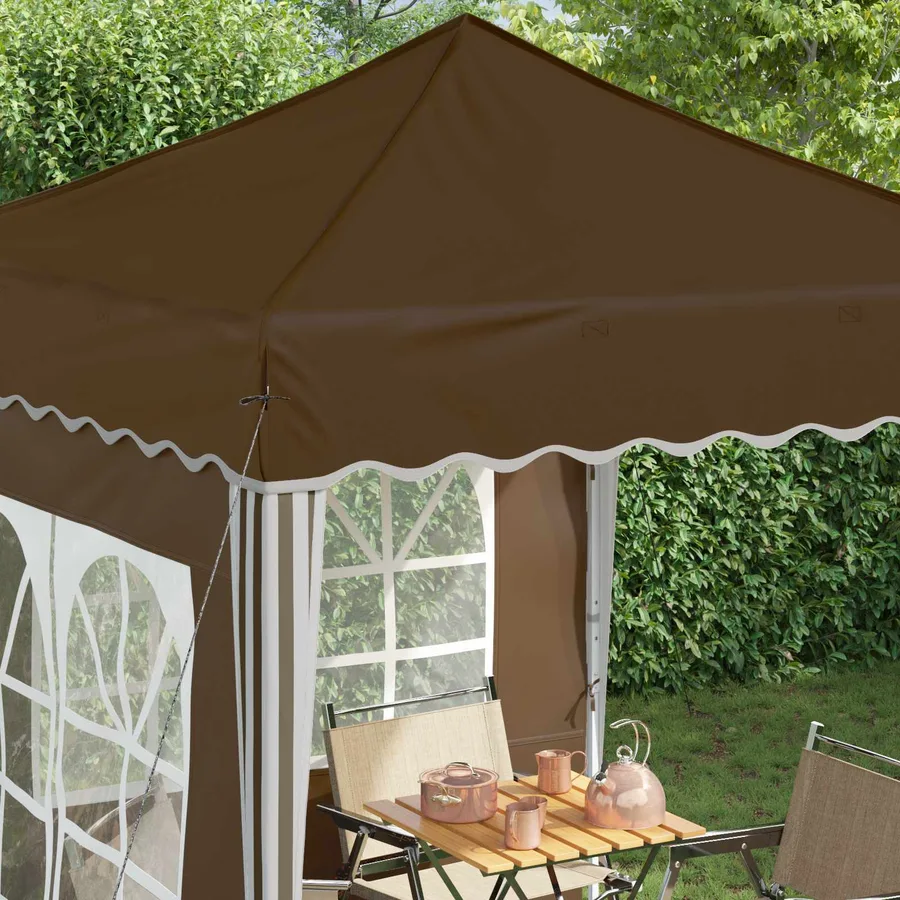 Tente de fête pop-up 195 x 195 x 245 cm Taupe Tissu Oxford - 4