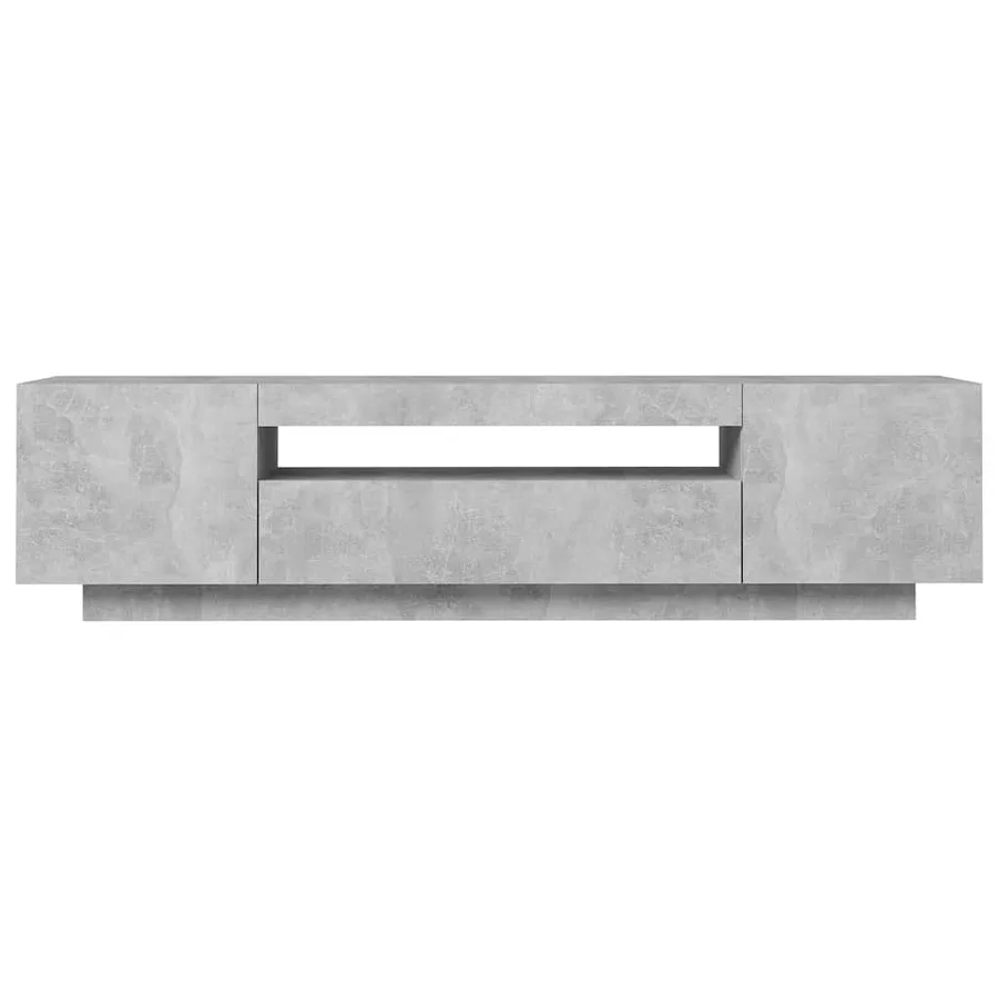 Meuble TV avec lumières LED gris béton 160x35x40 cm - 8