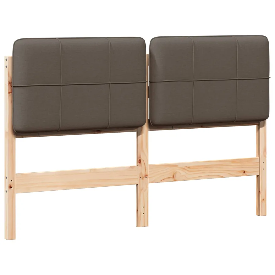 Tête de lit capitonnée Marron et Taupe 160 cm Pin massif - 2