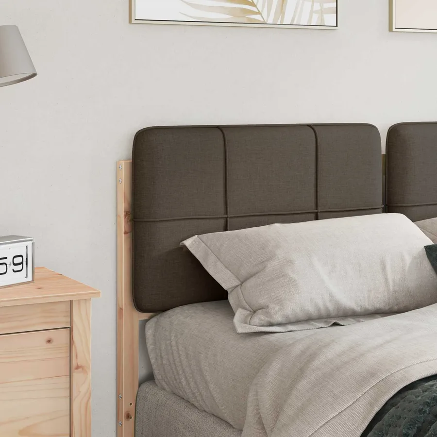 Tête de lit capitonnée Marron et Taupe 160 cm Pin massif - 3