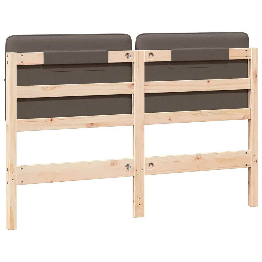 Tête de lit capitonnée Marron et Taupe 160 cm Pin massif - 6