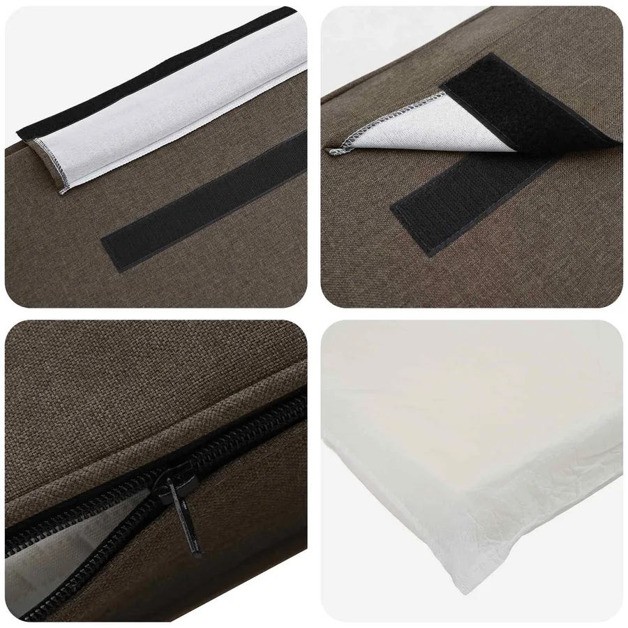 Tête de lit capitonnée Marron et Taupe 160 cm Pin massif - 7