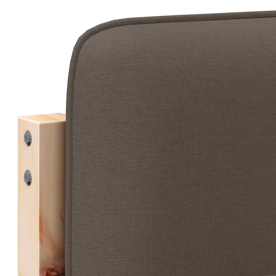 Tête de lit capitonnée Marron et Taupe 160 cm Pin massif - 9