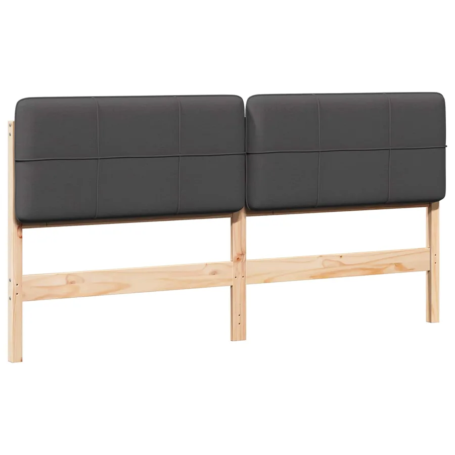 Tête de lit capitonnée Brun et gris foncé 180 cm Pin massif - 2