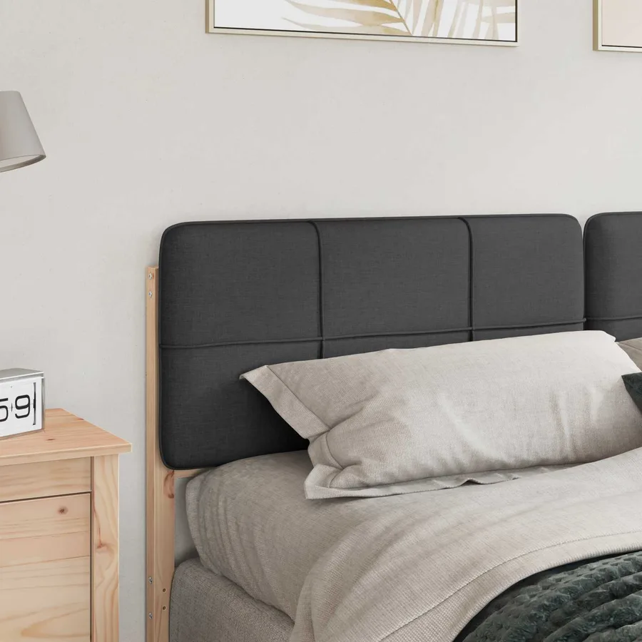 Tête de lit capitonnée Brun et gris foncé 180 cm Pin massif - 3