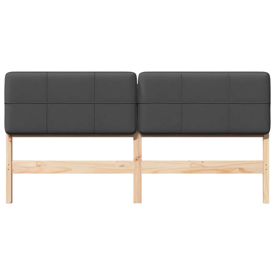 Tête de lit capitonnée Brun et gris foncé 180 cm Pin massif - 4