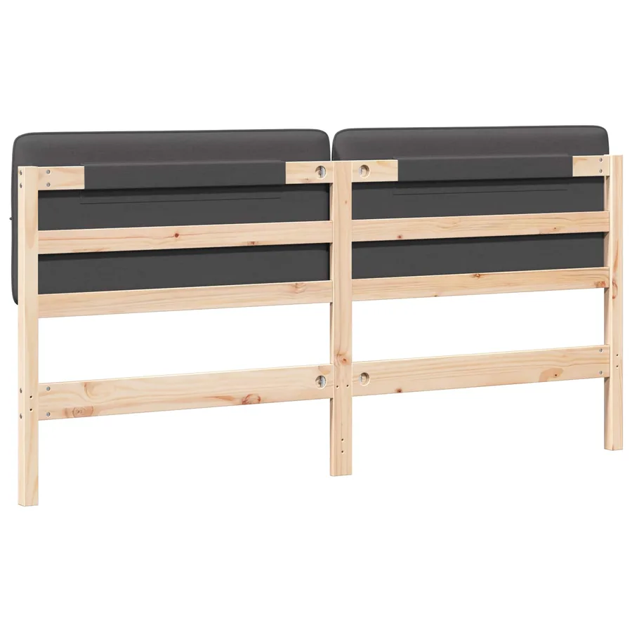 Tête de lit capitonnée Brun et gris foncé 180 cm Pin massif - 6