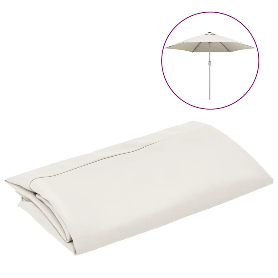 Tissu de remplacement pour parasol d'extérieur Blanc 300 cm - 2