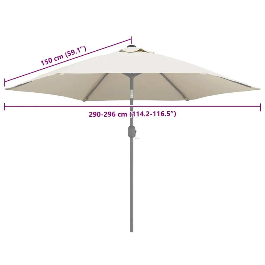 Replacement Fabric for Outdoor Parasol White 300 cm - 7