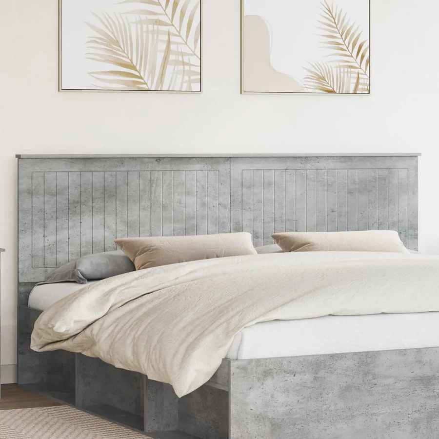 Tête de lit Gris béton 200 cm Bois d'ingénierie