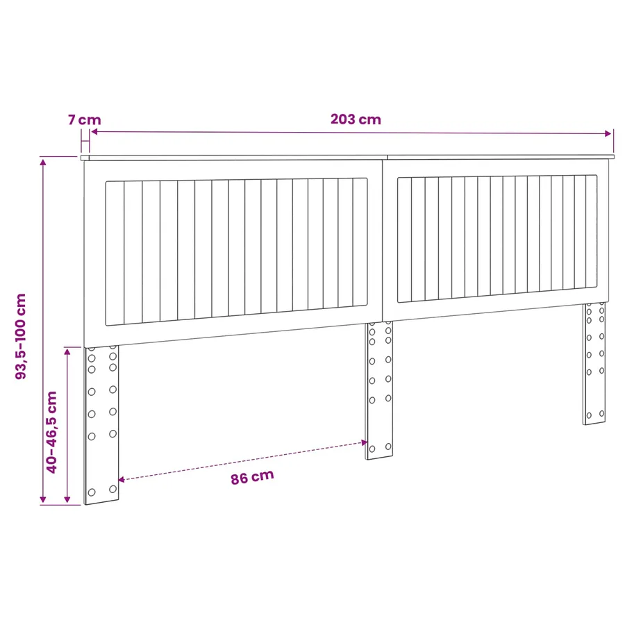 Tête de lit Gris béton 200 cm Bois d'ingénierie - 10