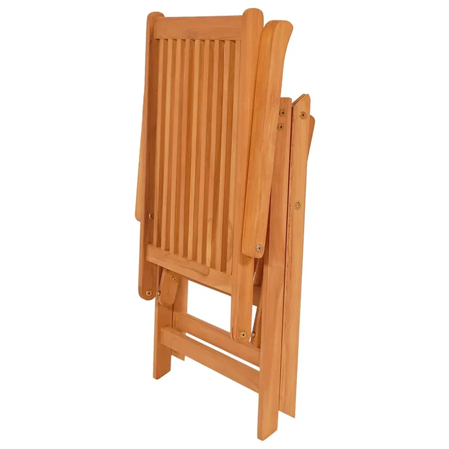 Chaises de jardin lot de 4 avec coussins noir Bois teck solide - 5