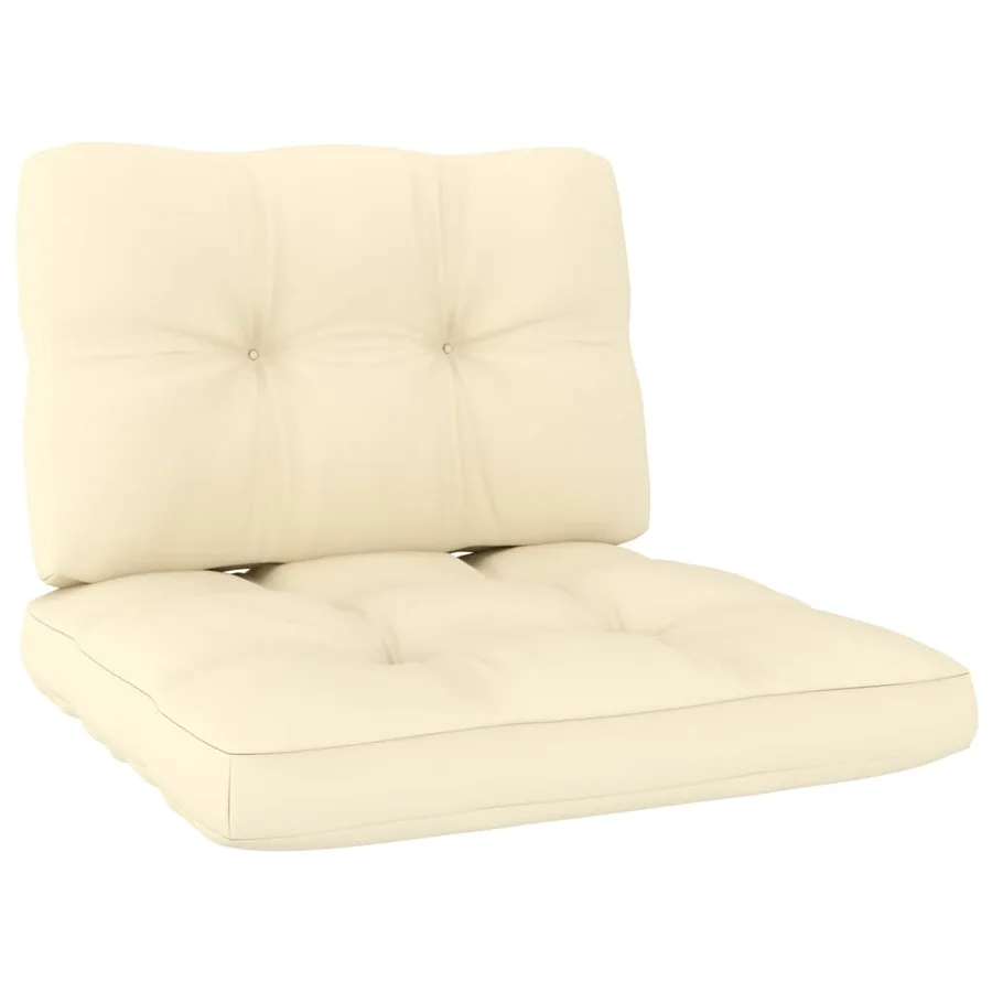 Chaise de jardin avec coussins crème Bois de pin imprégné - 4