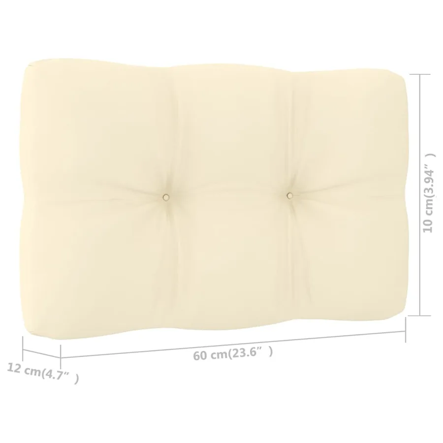Chaise de jardin avec coussins crème Bois de pin imprégné - 5