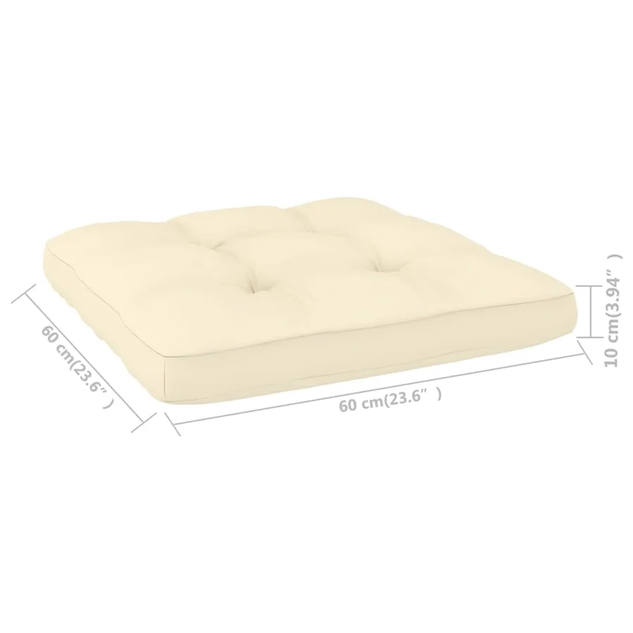 Chaise de jardin avec coussins crème Bois de pin imprégné - 6