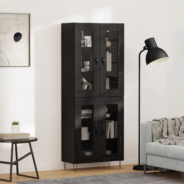 Haut Armoire Chêne noir 69,5 x 34 x 180 cm Bois d'ingénierie
