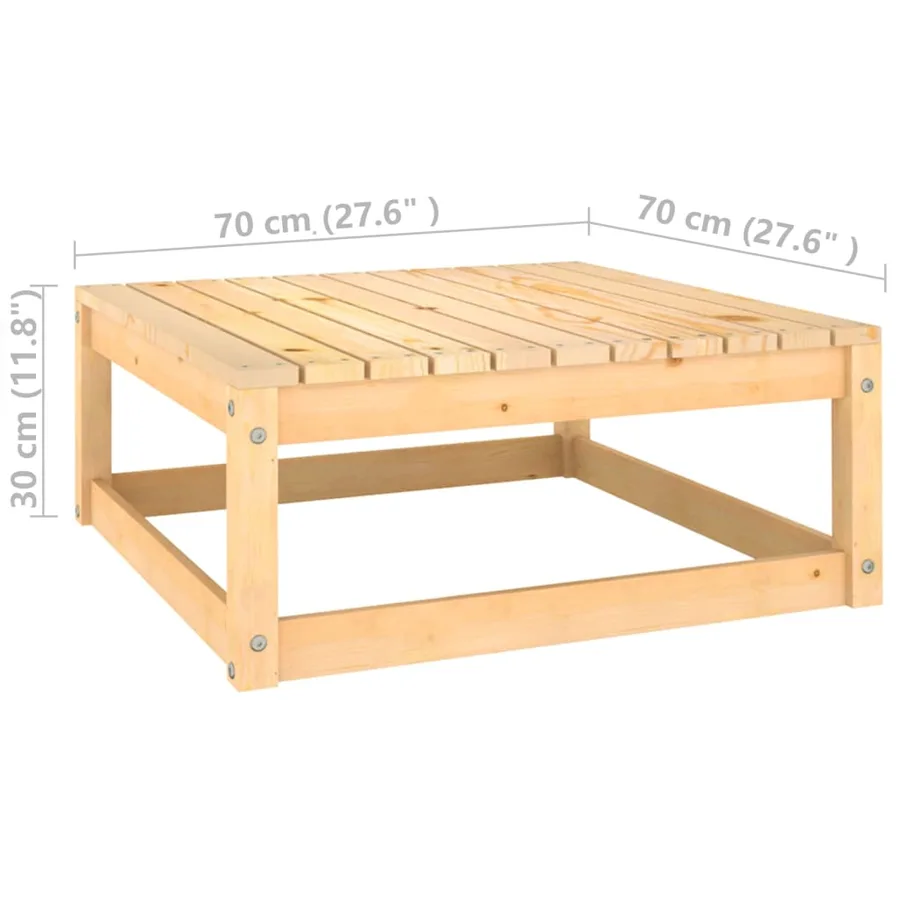 Salon de jardin 4 pcs avec coussins Bois de pin massif - 11