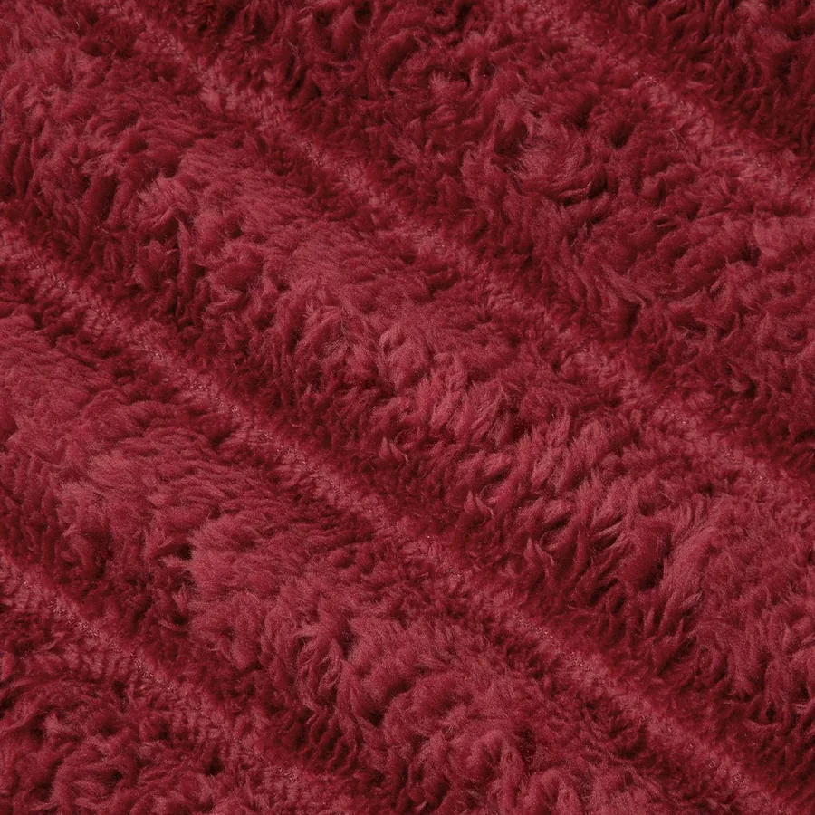 Jeté Rouge Bordeaux 270 x 240 cm Toison - 7