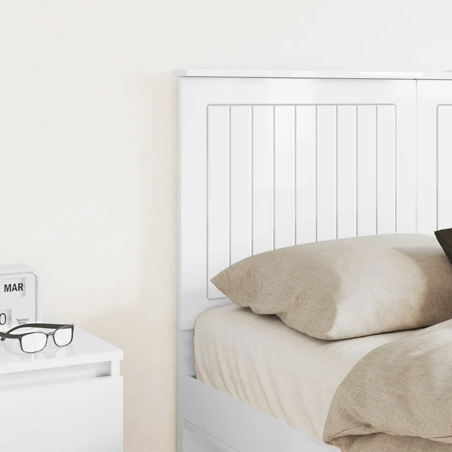 Tête de lit Blanc Brillant 120 cm Bois d'ingénierie - 3