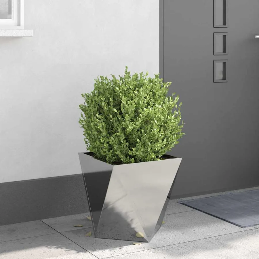 Jardinière 2 pc Argent 40 x 40 x 40 cm Acier inoxydable - 4