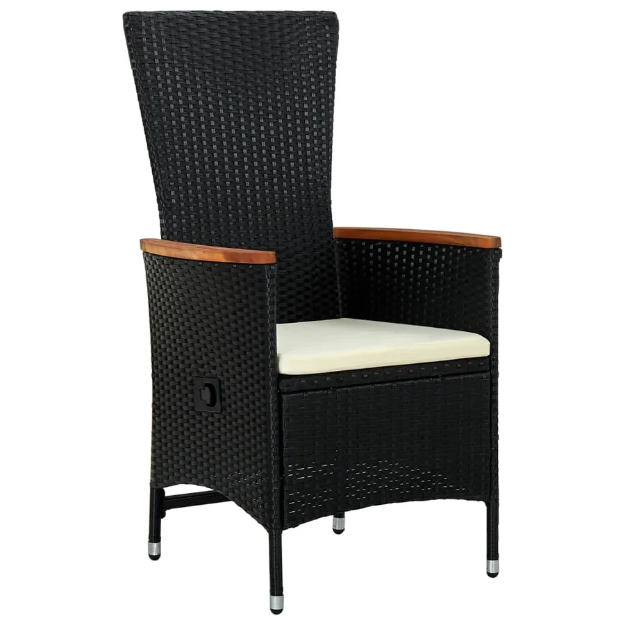Ensemble à manger de jardin avec coussins 3 pcs noir - 3