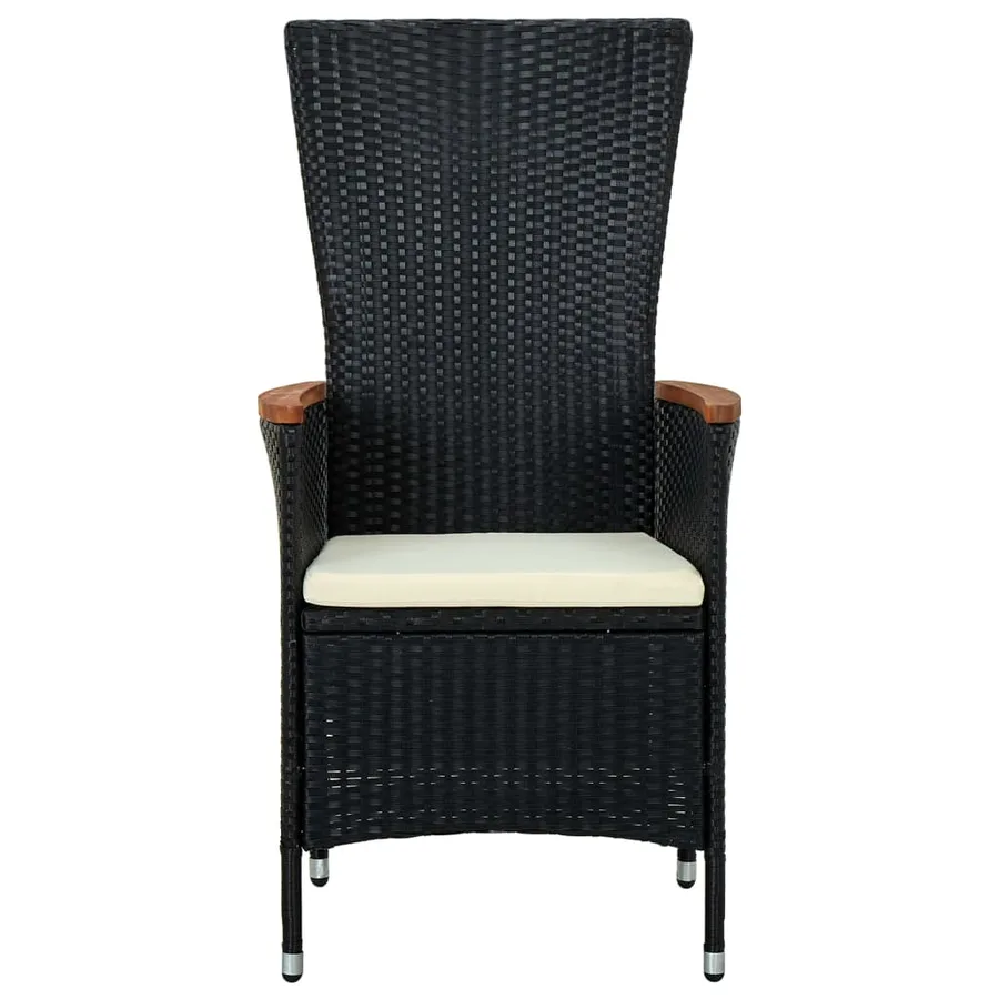 Ensemble à manger de jardin avec coussins 3 pcs noir - 4