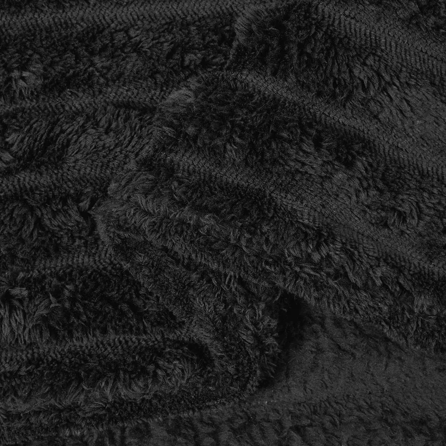Couvertures à jeter 6 pcs Noir 200 x 150 cm Toison - 7