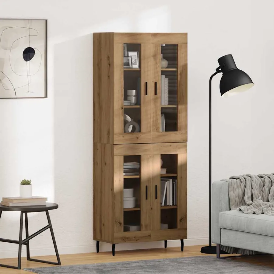 Haut Armoire 2 pcs Chêne artisanal 69,5 x 34 x 180 cm