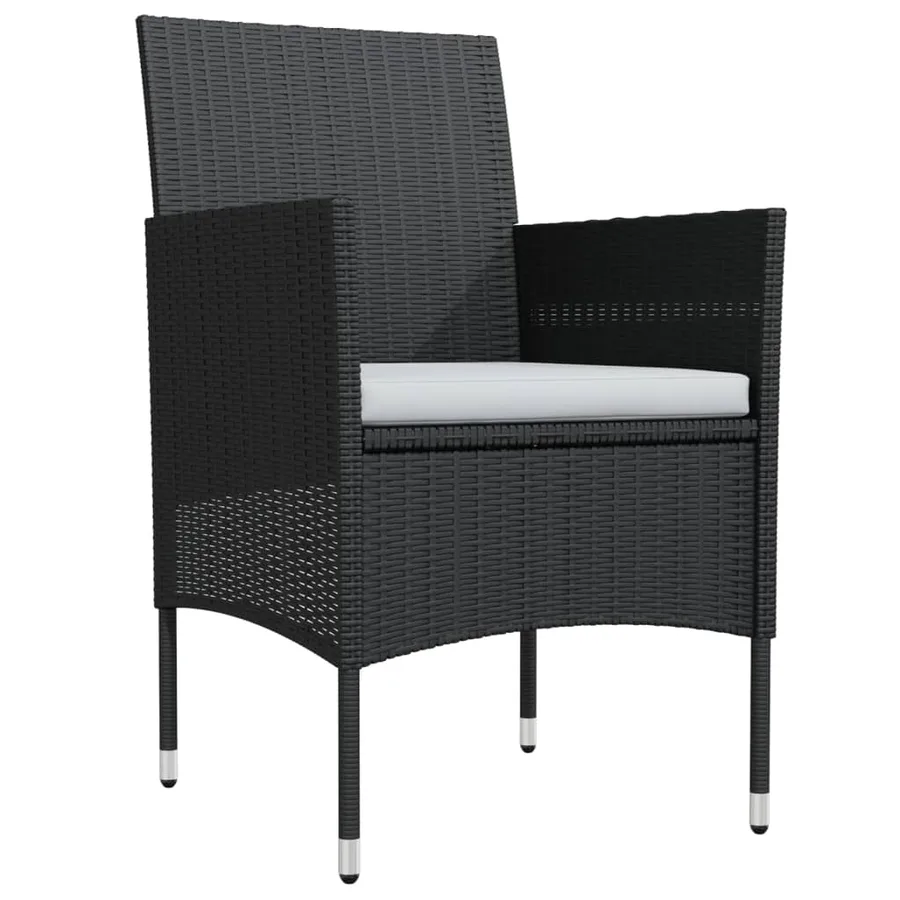 Ensemble à manger de jardin avec coussins 3 pcs noir - 3