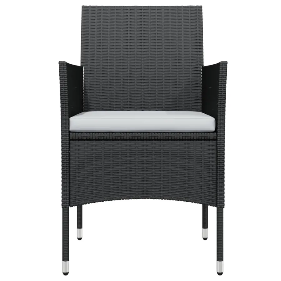 Ensemble à manger de jardin avec coussins 3 pcs noir - 4